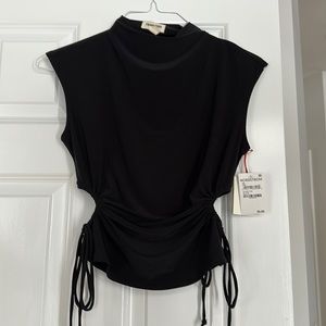 Never worn black crop top with cute side cut outs